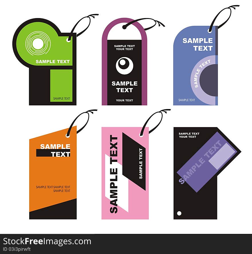 Set of different vector labels