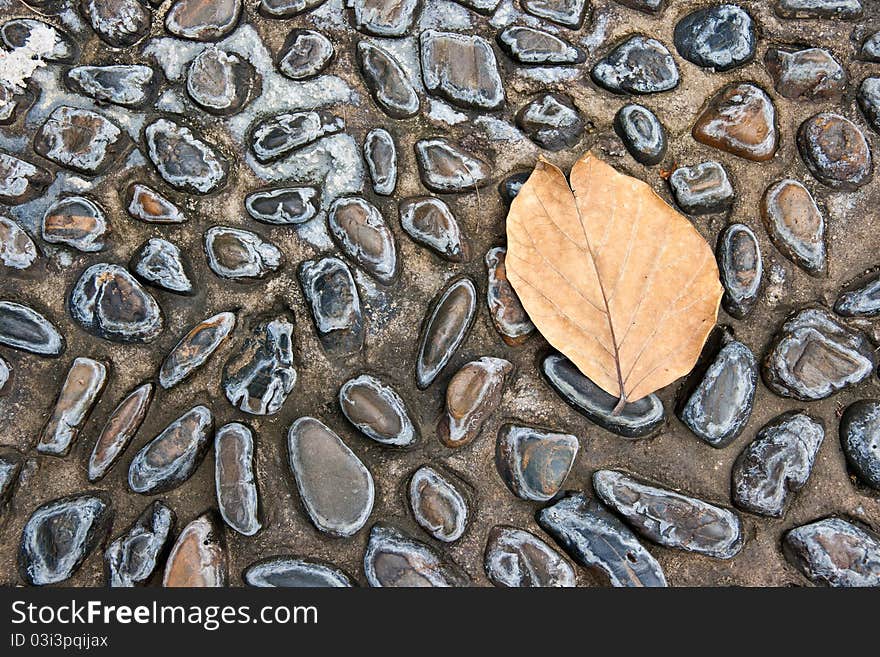 Stone on walkway in home