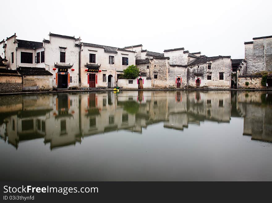 A reflection of hongcun village