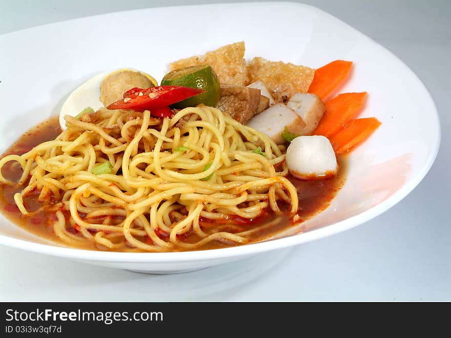 Curry laksa mee - malaysian food. Curry laksa mee - malaysian food