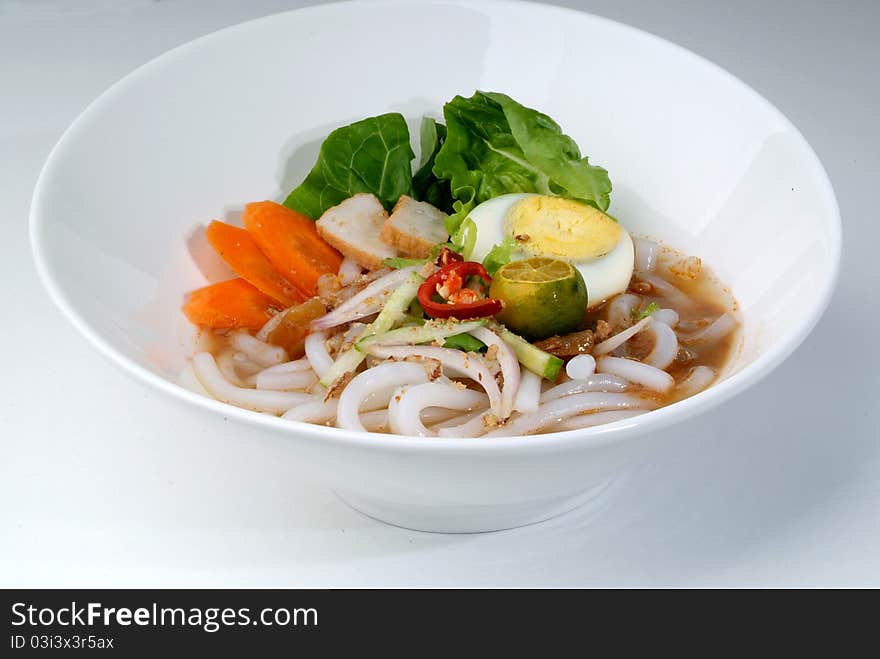 Malaysian Malay traditional spicy gravy noodle. Malaysian Malay traditional spicy gravy noodle