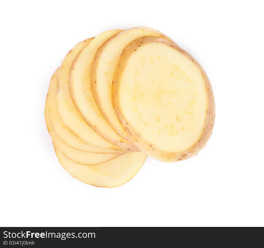 Sliced yellow potatoes