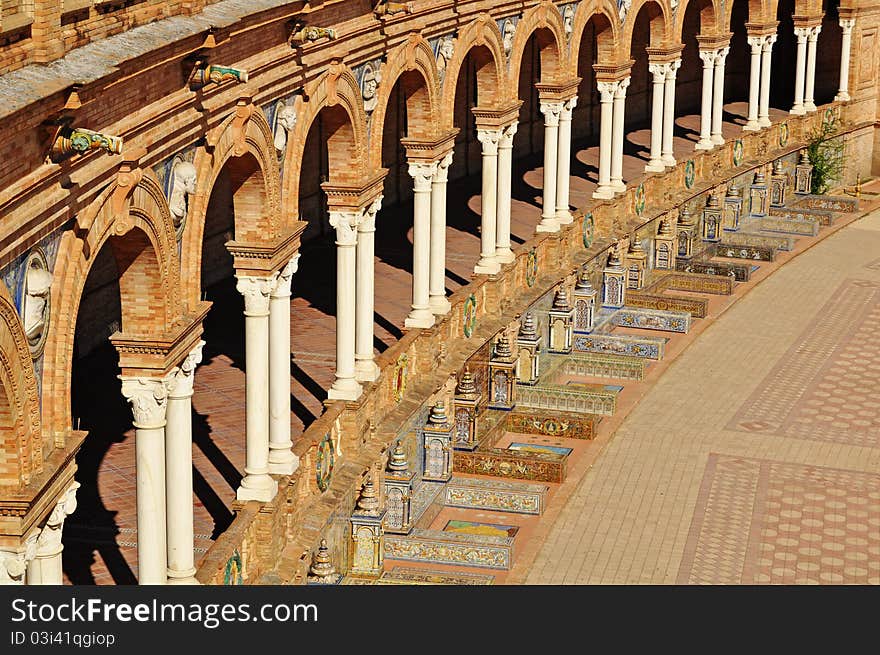 A detail In The Plaza Espana Seville Southern Spai