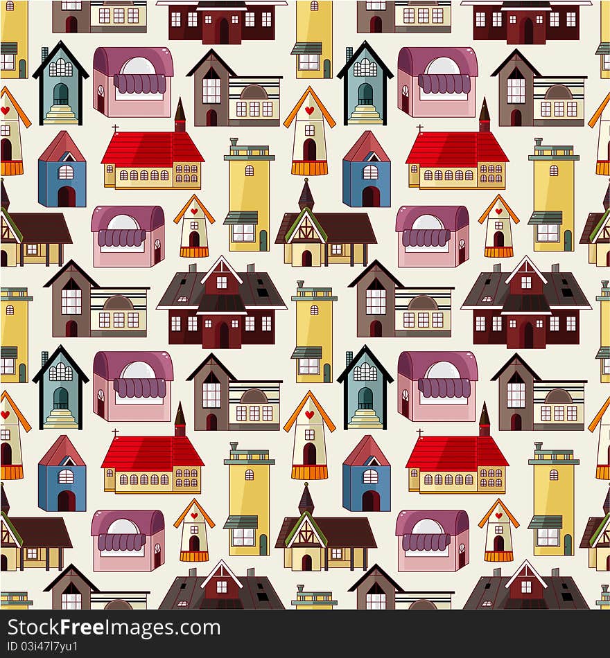 Seamless house pattern