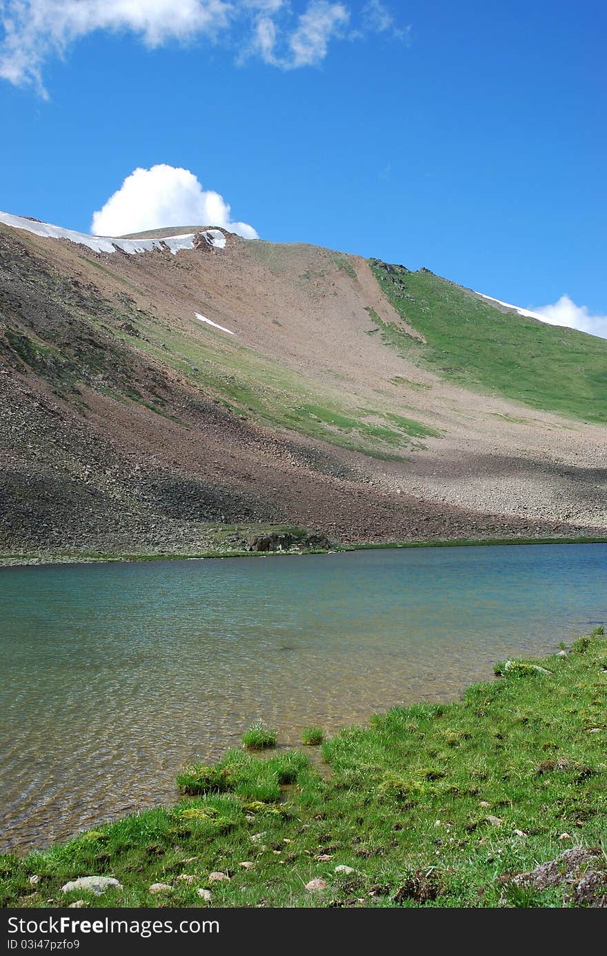 The alpine lake among mountains, Russia, Gorny Altai