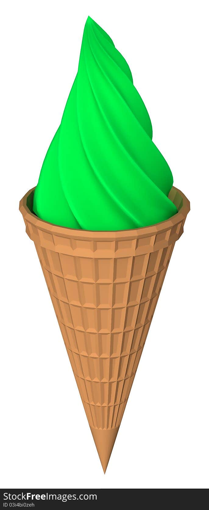 Ice cream isolated over white 3d illustration