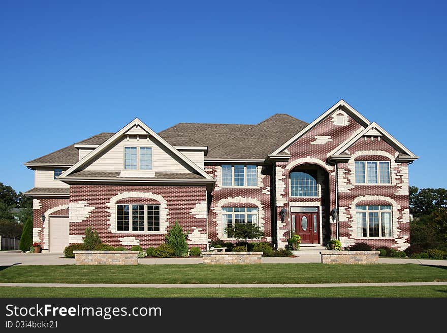 Suburban home in morning sunlight. Suburban home in morning sunlight