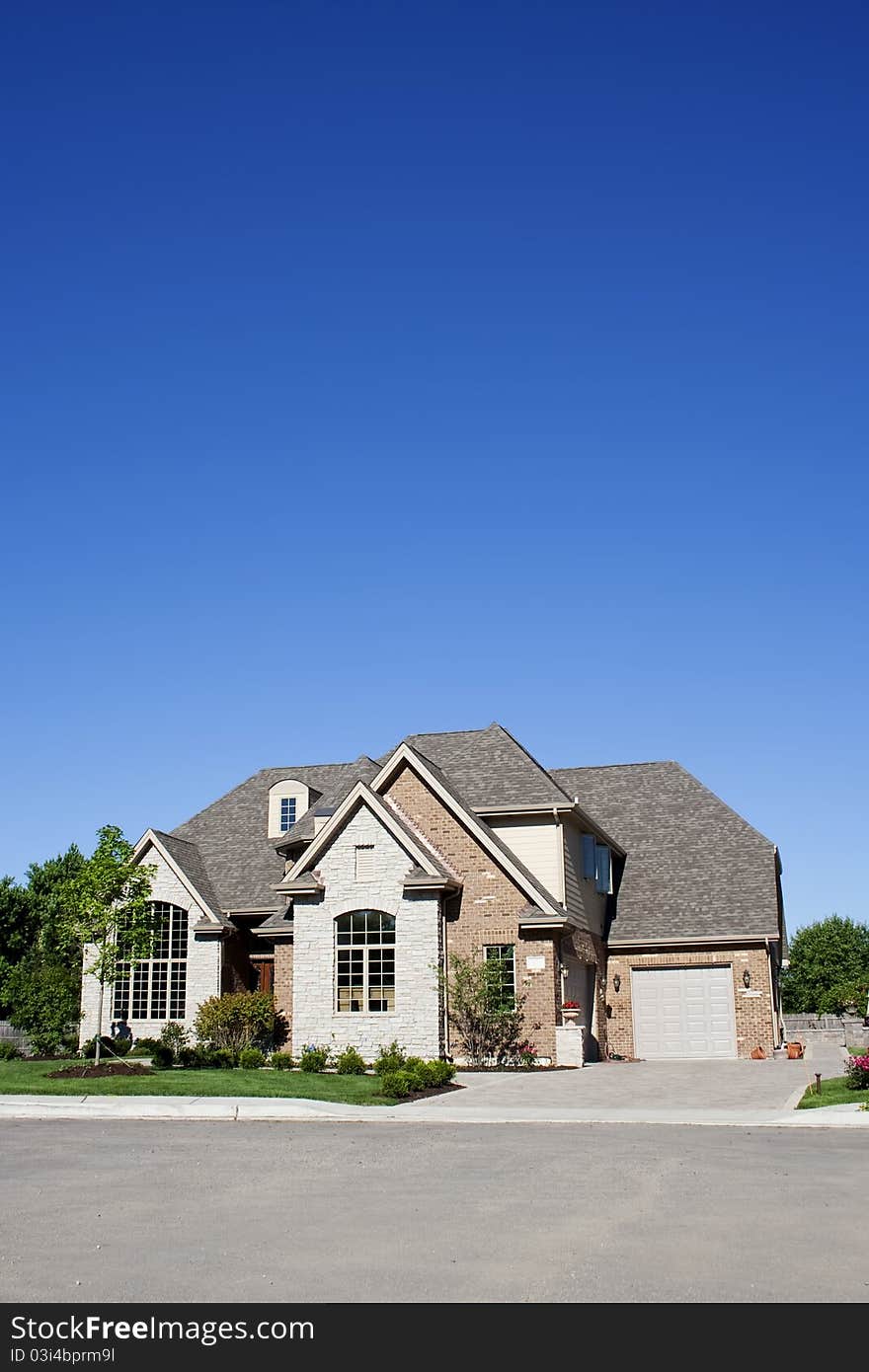 Suburban home in morning sunlight. Suburban home in morning sunlight