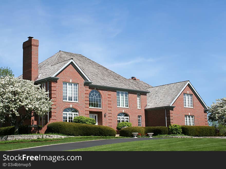 Suburban home in morning sunlight. Suburban home in morning sunlight