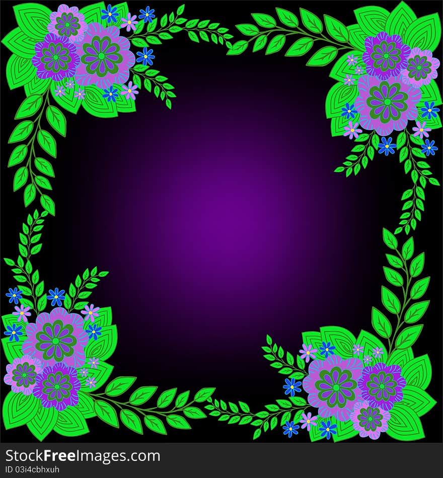 Beautiful frame of lilac floral bouquets on a dark background. Beautiful frame of lilac floral bouquets on a dark background