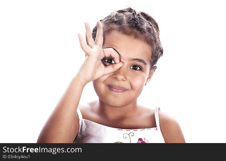 Portrait of a funny little girl