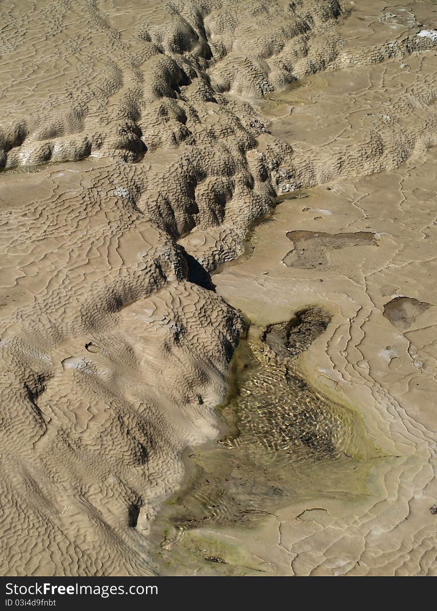 Limestone sediments, Waiotapu thermal area, New Zealand