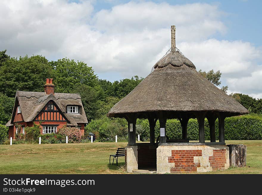 The village Green at Woodbastwick in Norfolk. The village Green at Woodbastwick in Norfolk