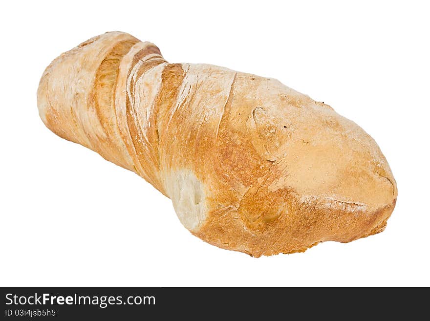 Rustic bread isolated on a white background