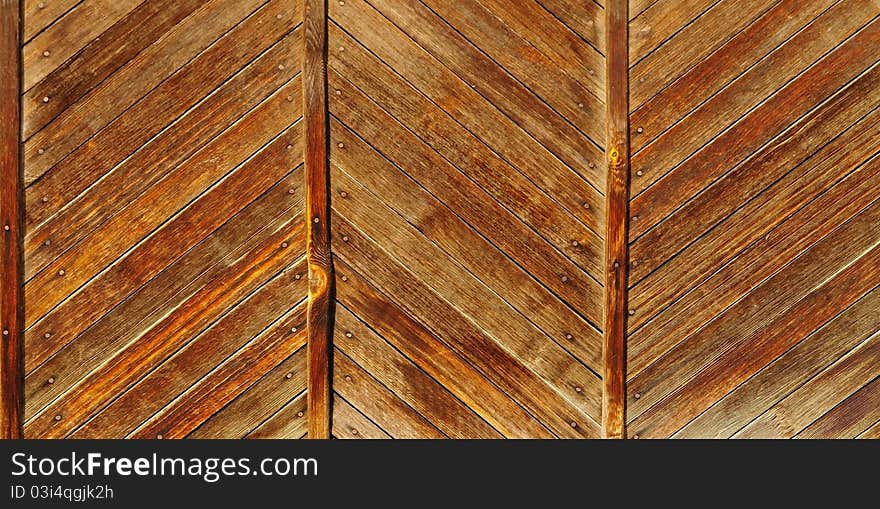 Texture of wood planks on a diagonal