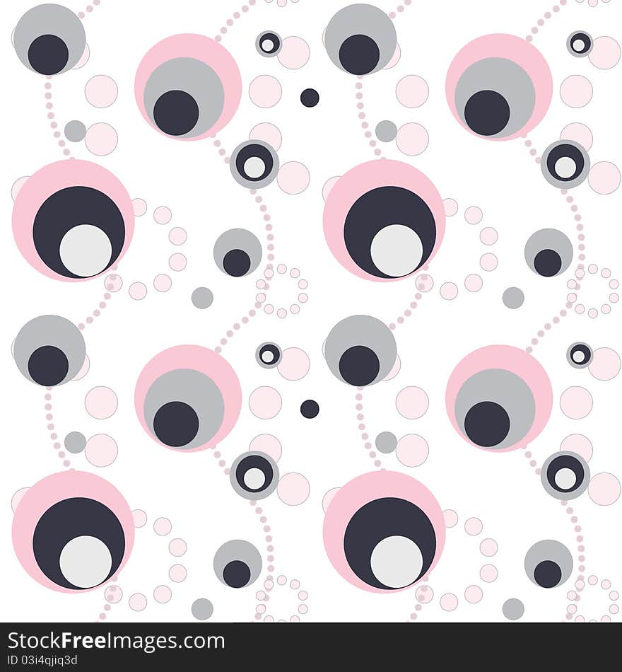 Pattern Of Gray And Pink Circles.