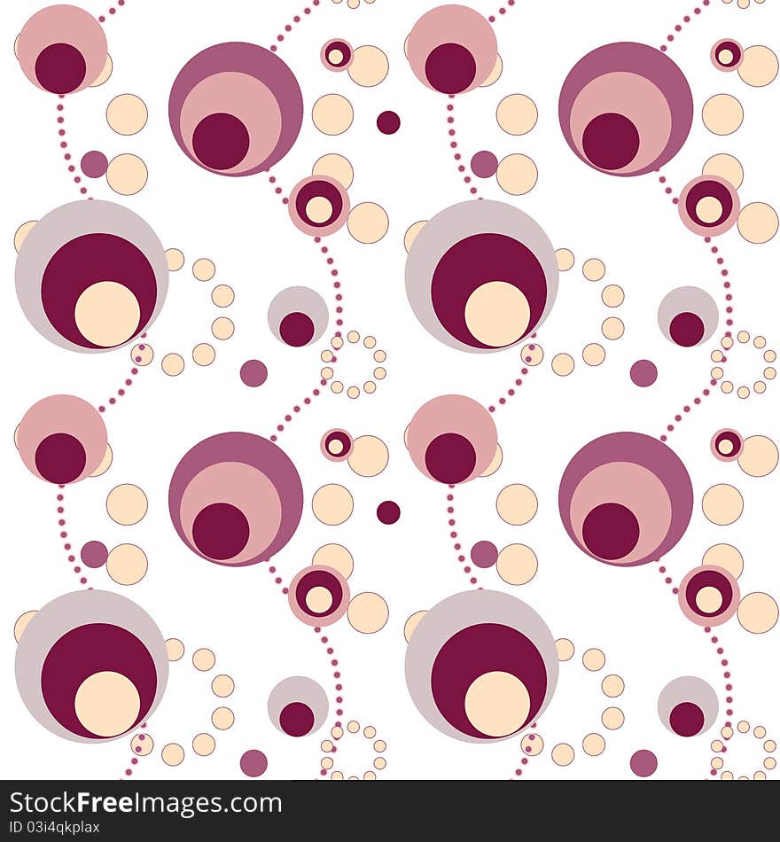 Pattern Of Beige And Burgundy Circles.