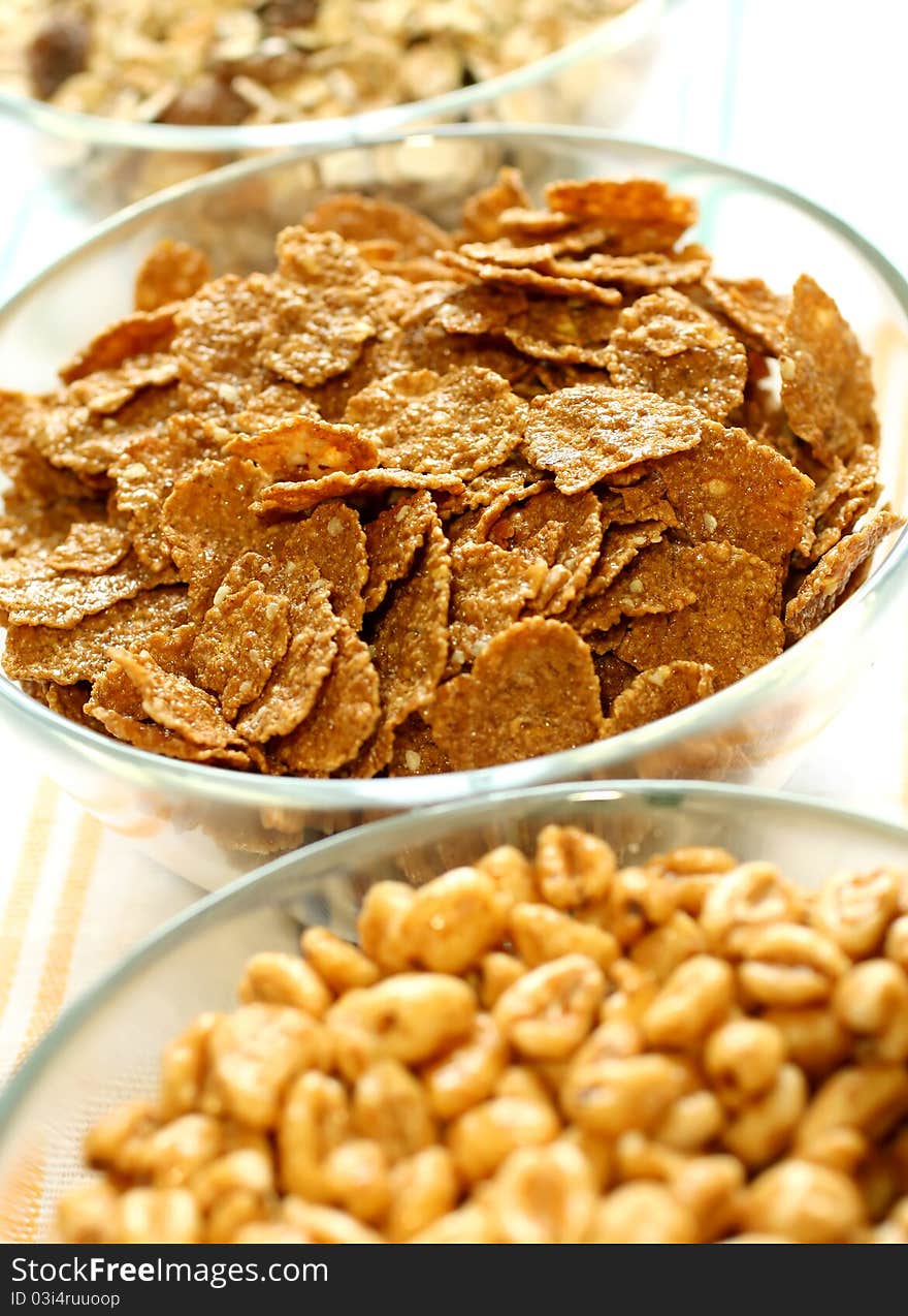 Muesli In Glass Bowl