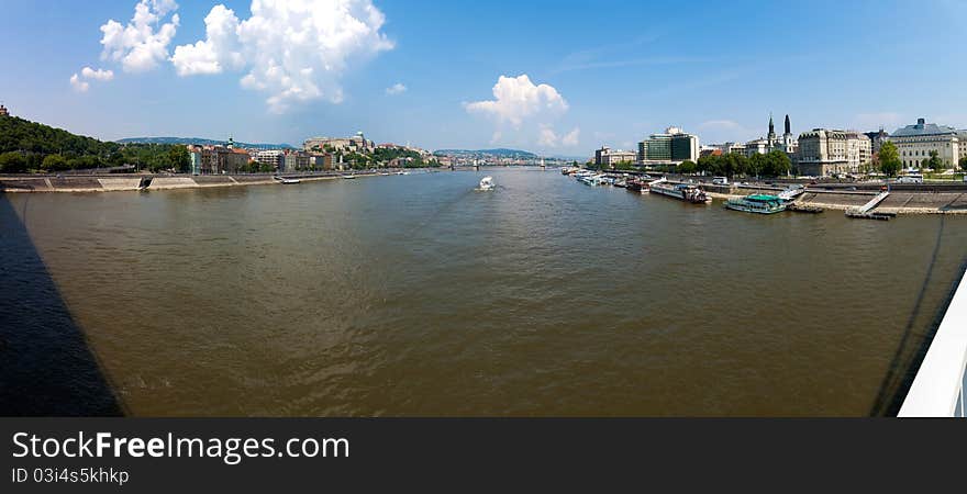 Panoramic photo of Budapest, Panorama from Elisabeth Bridge. Panoramic photo of Budapest, Panorama from Elisabeth Bridge