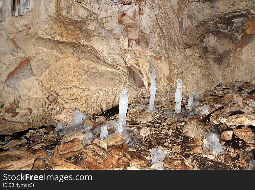 Ice Stalagmites In Tatiana S Grotto.