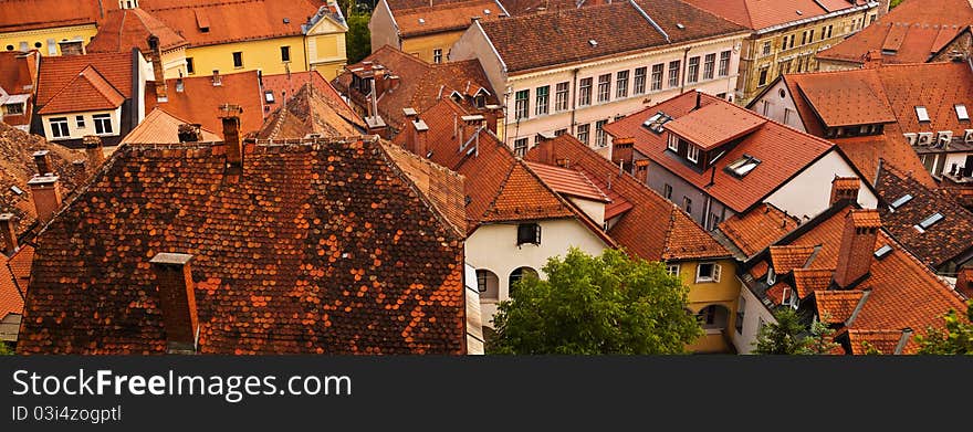 Roofs Of Old Town In Ljubljana