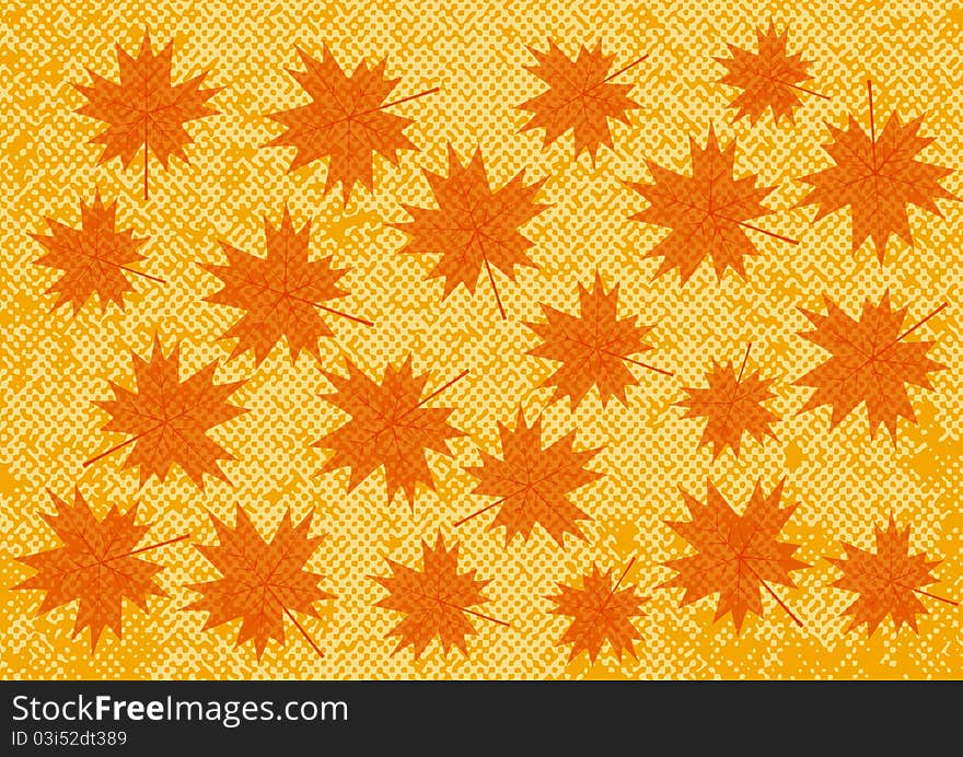 Natural autumn background with leaves