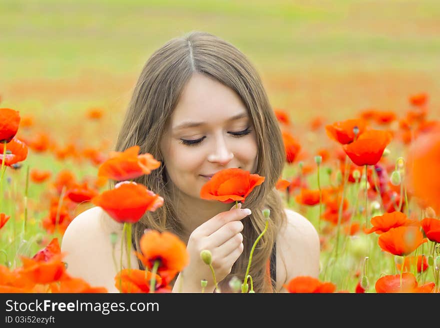 Young Girl In The Flowers