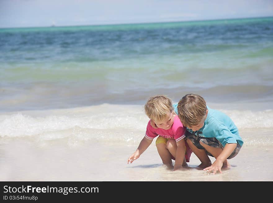 Children playing in water