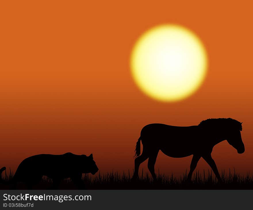 Animals silhouette