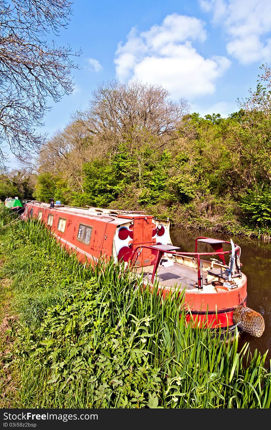 Red Narrowboat