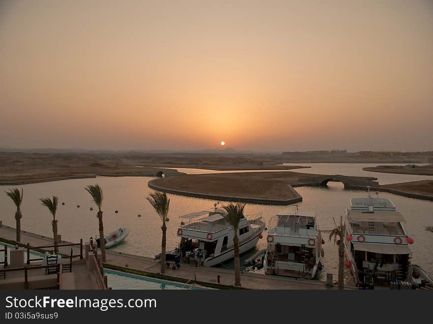 Sunset in Marsa Alam bay Egypt