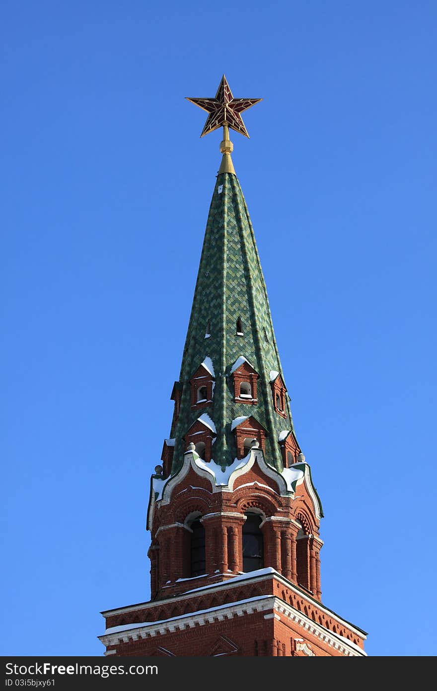 The star which is situated on the top of Moscow Kremlin's towers. The star which is situated on the top of Moscow Kremlin's towers