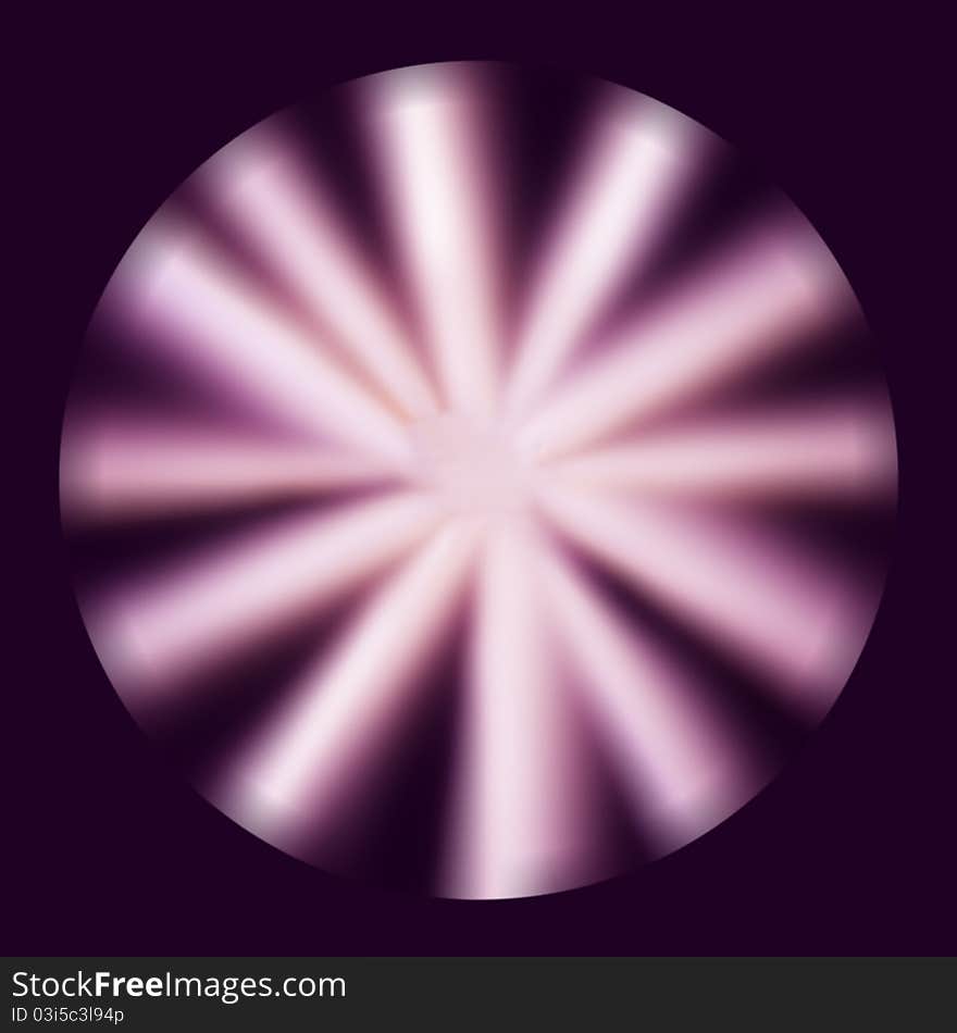 A circular radiating disc shaped blur giving the impression of movement . A circular radiating disc shaped blur giving the impression of movement