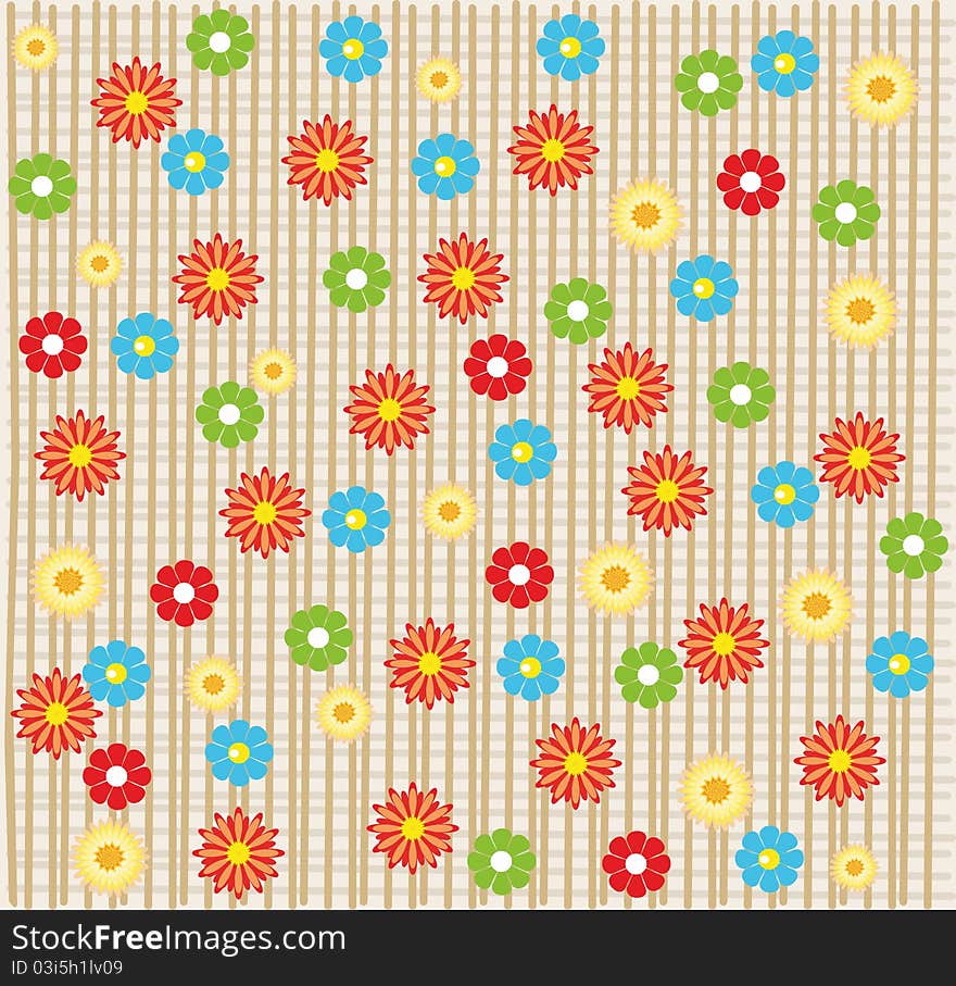 Flower seamless background design in vector