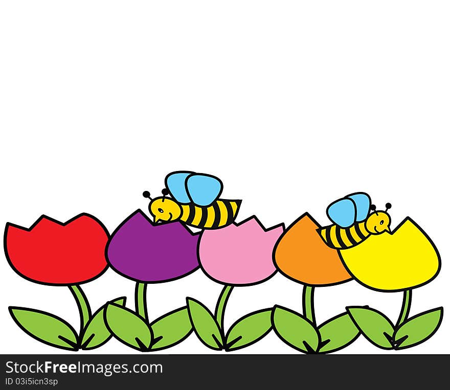 Tulips and bees