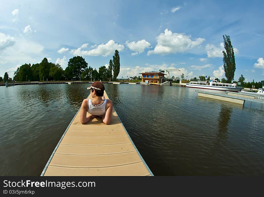 Girl In Harbor