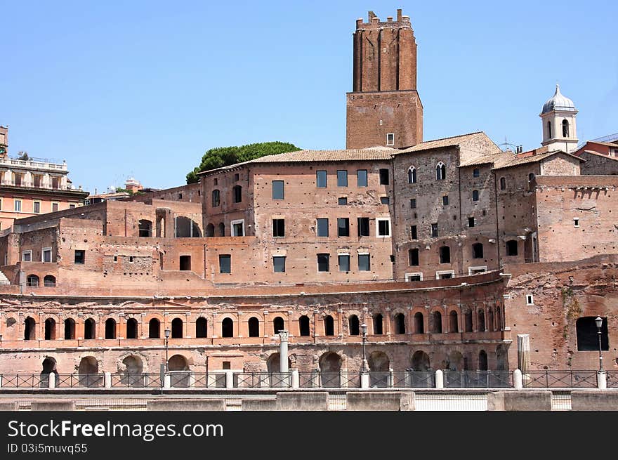 Details of Trajan Market (Mercati Traianei) in Rome, Italy