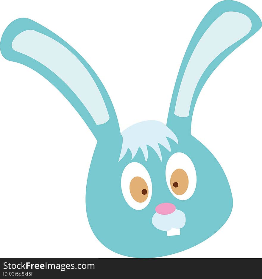 Cute blue rabbit art. Cute blue rabbit art