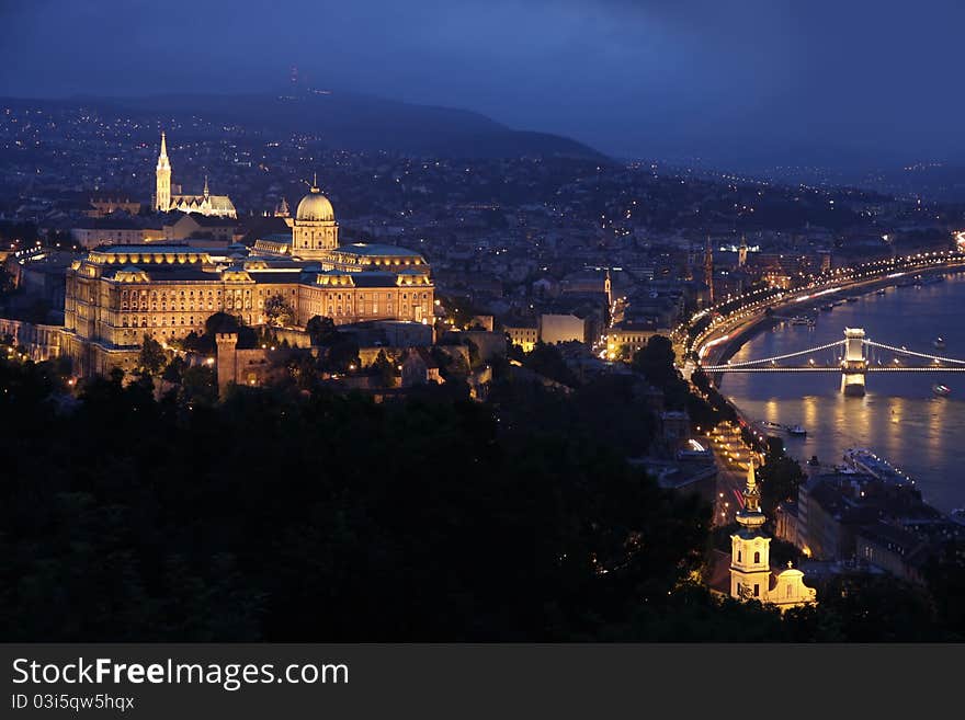 Panorama Budapest, Hungary, from fortress Citadel