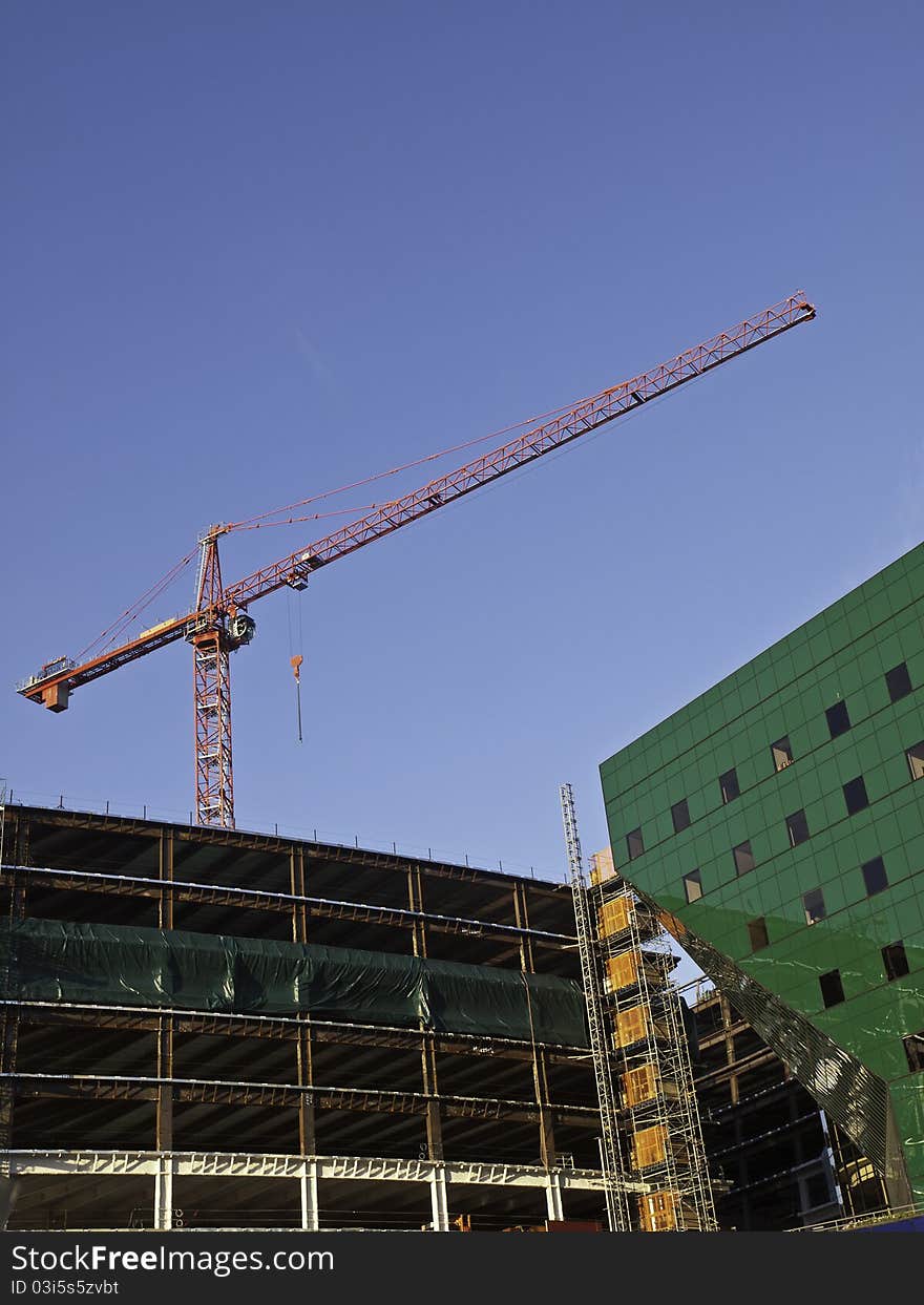 Construction Crane At Pacific Design Center