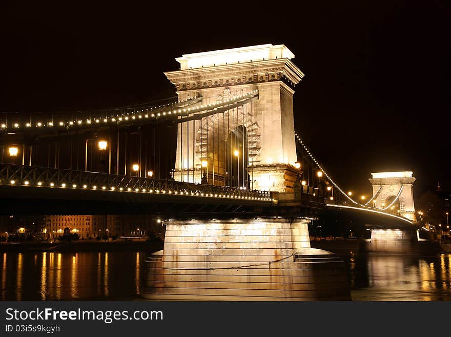 Chain bridge in Budapest, Hungary