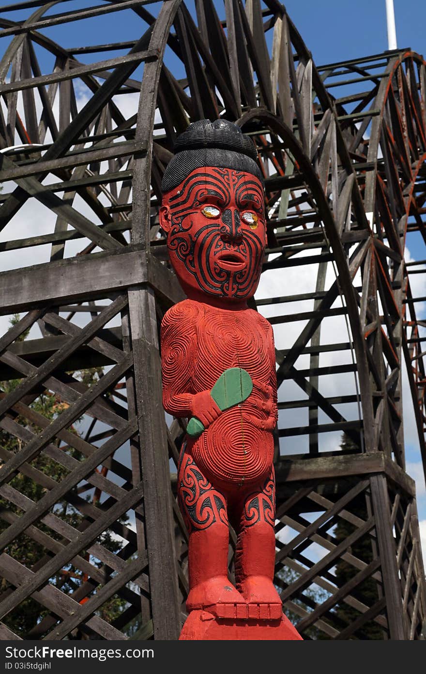 Maori carvings, North Island, New Zealand