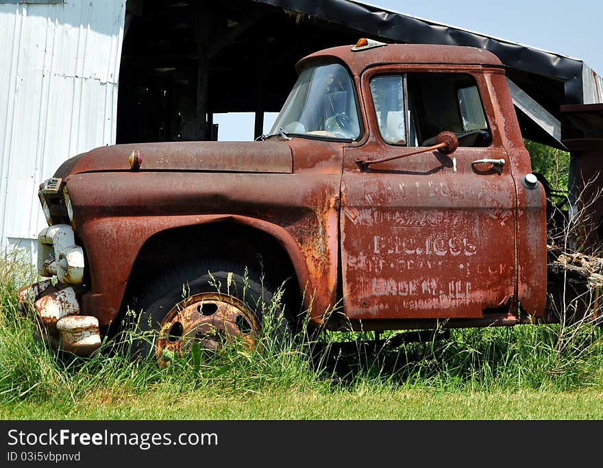 Color photograph of an old truck