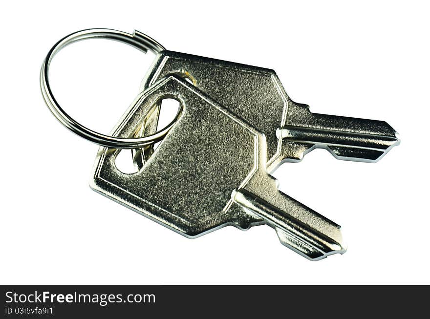 Metal mini keys isolate on white background