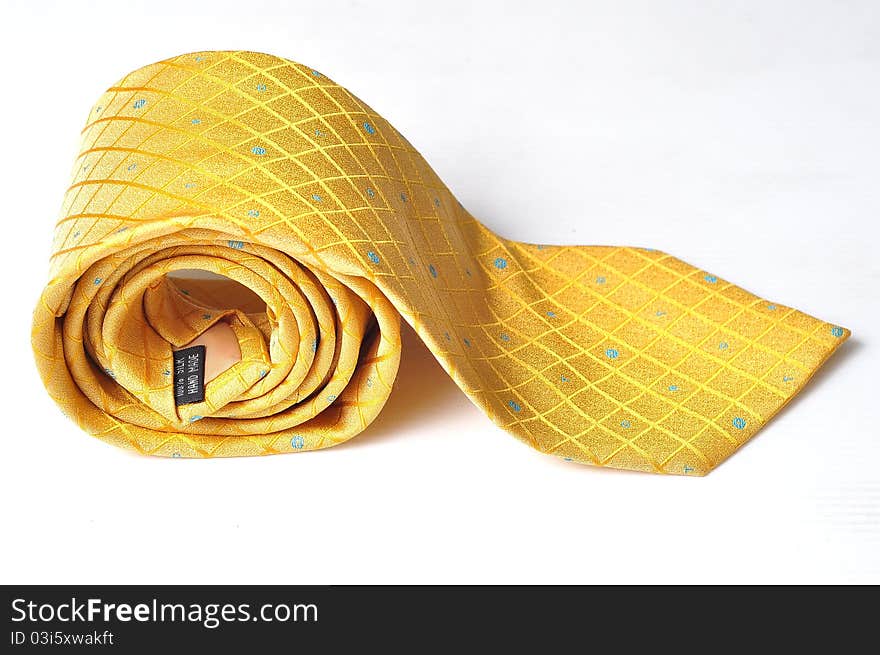 Yellow strip neck tie