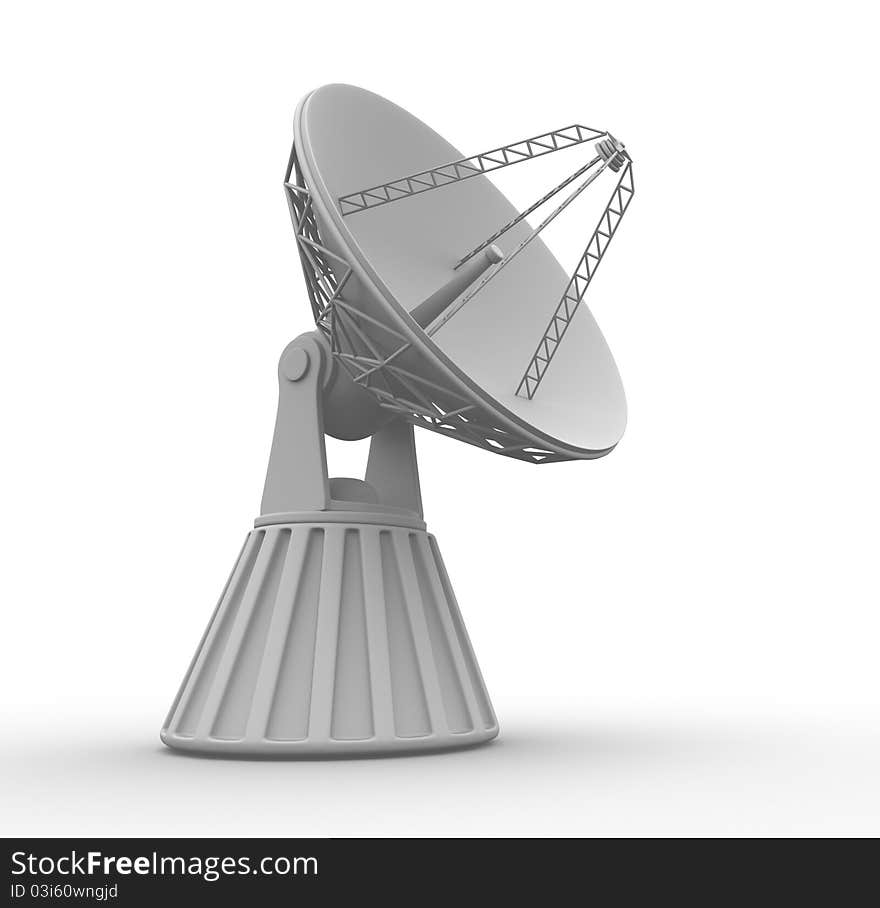 3d render illustration of parabolic dish ( radio telescope