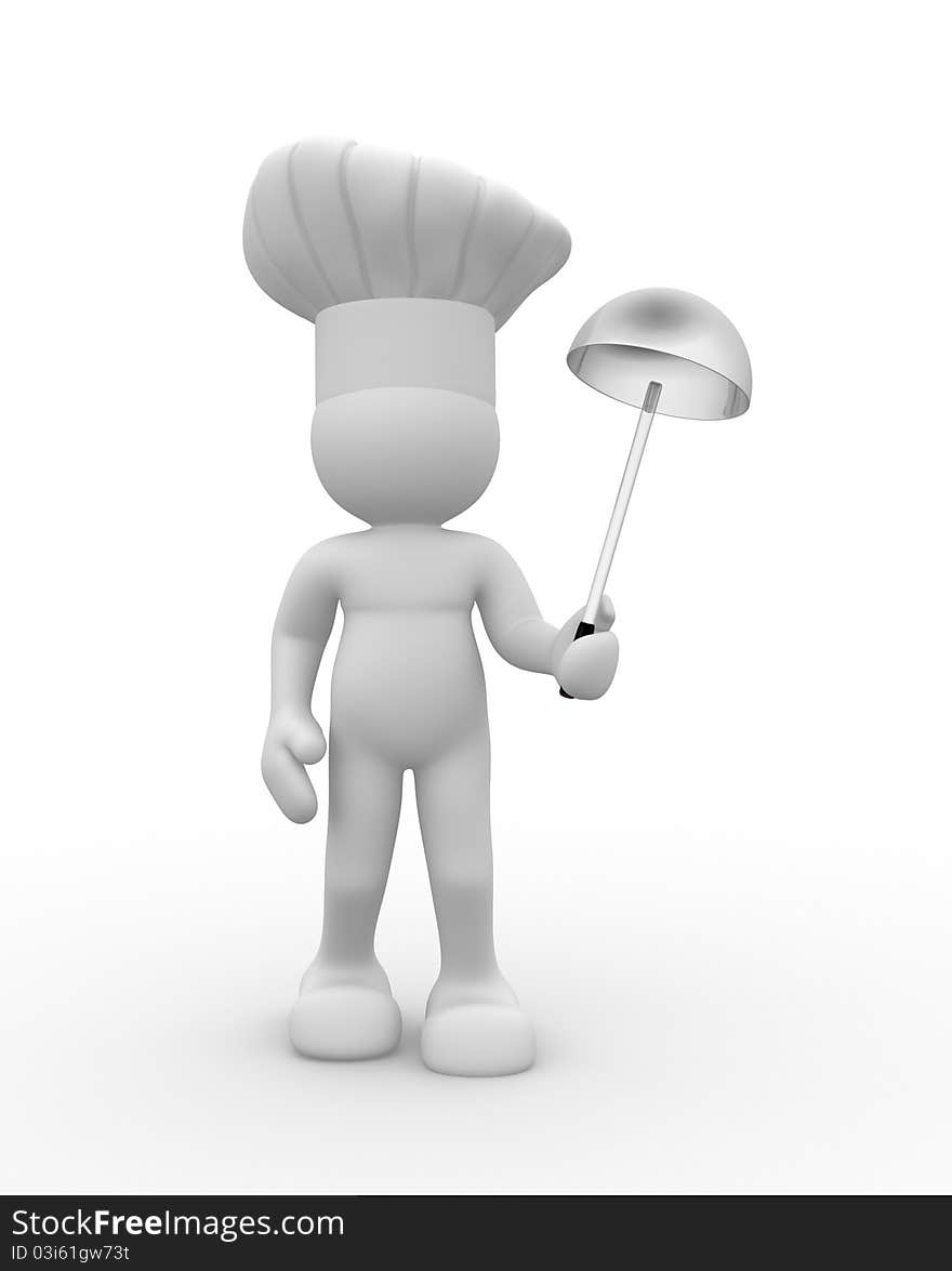 Cook With A Ladle In Hand