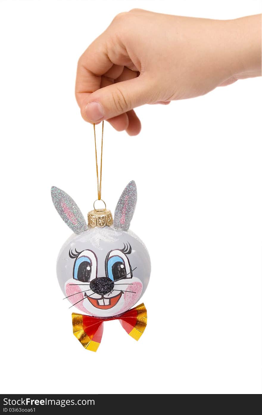 This rabbit, christmas tree decoration. Symbol of the year. This rabbit, christmas tree decoration. Symbol of the year.