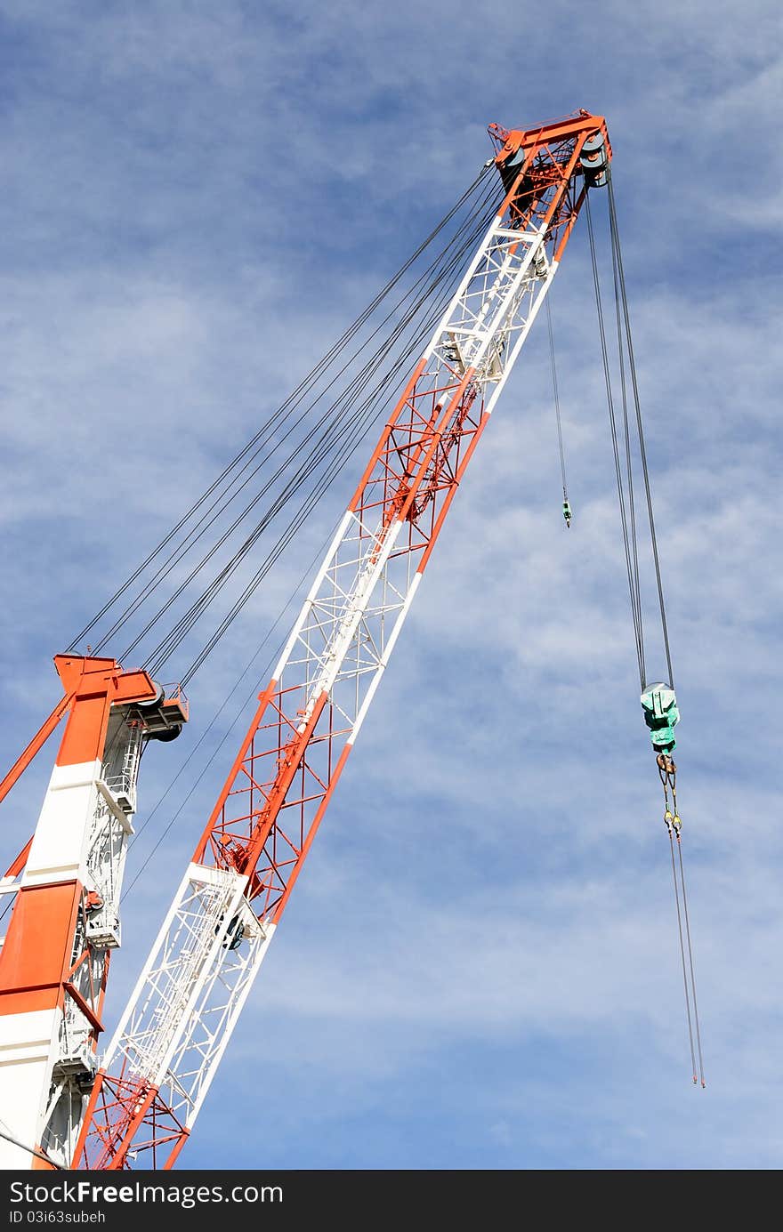 Crane into a shipyard in Italy