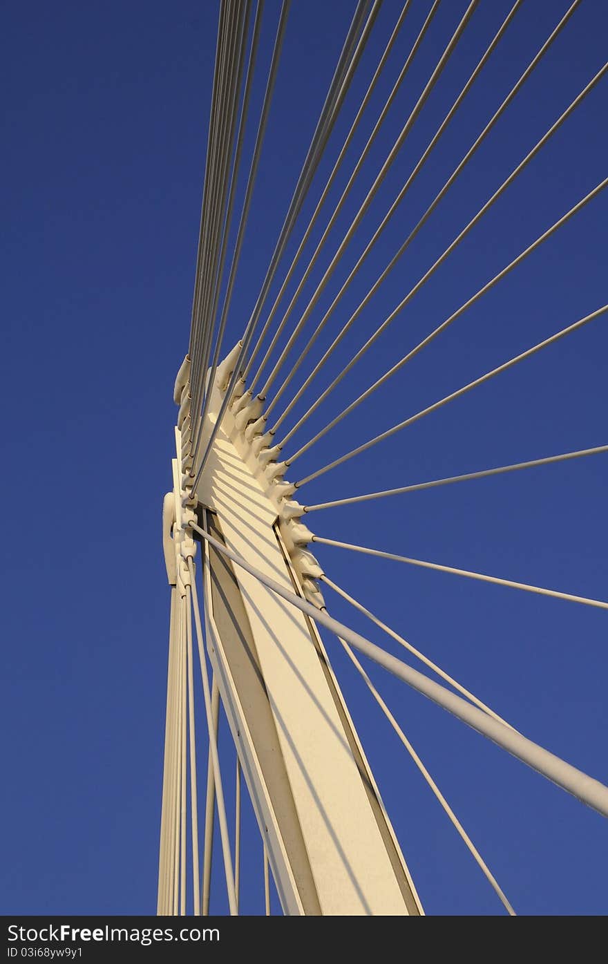 Detail of footbridge between the cities of Kehl (Germany) and Strasbourg (France) on the Reihn river. Detail of footbridge between the cities of Kehl (Germany) and Strasbourg (France) on the Reihn river